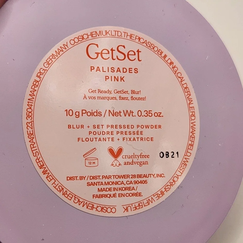 Tower 28 GetSet Blur + Set Pressed Powder Palisades Pink .35 Oz Talc-Free Matte